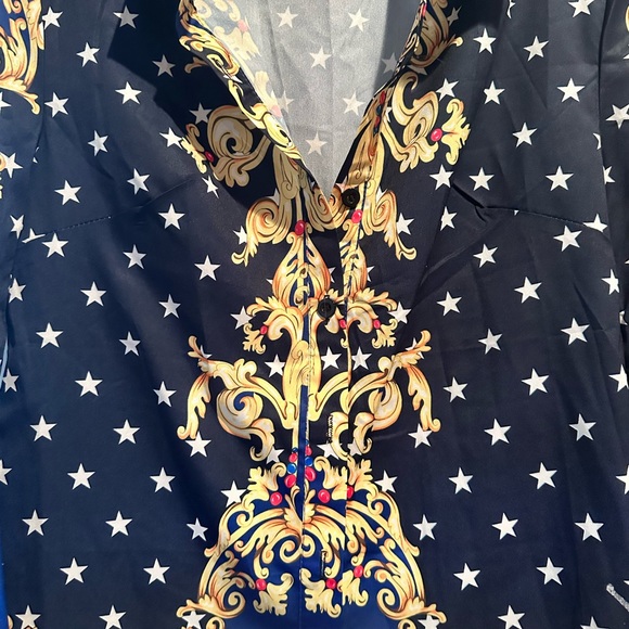 Gorgeous blouse top blogger favorite camisole Barock ornaments gold stripes - Picture 3 of 7